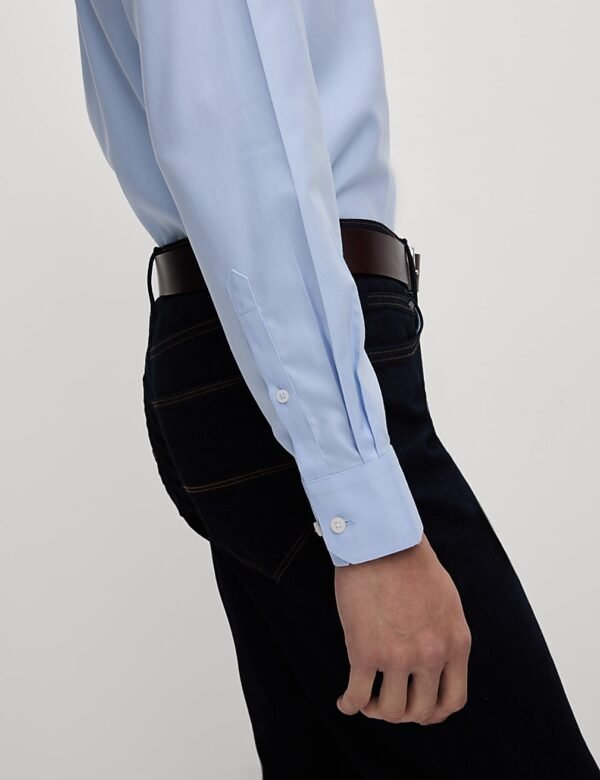 Non Iron Cotton Shirt Light blue