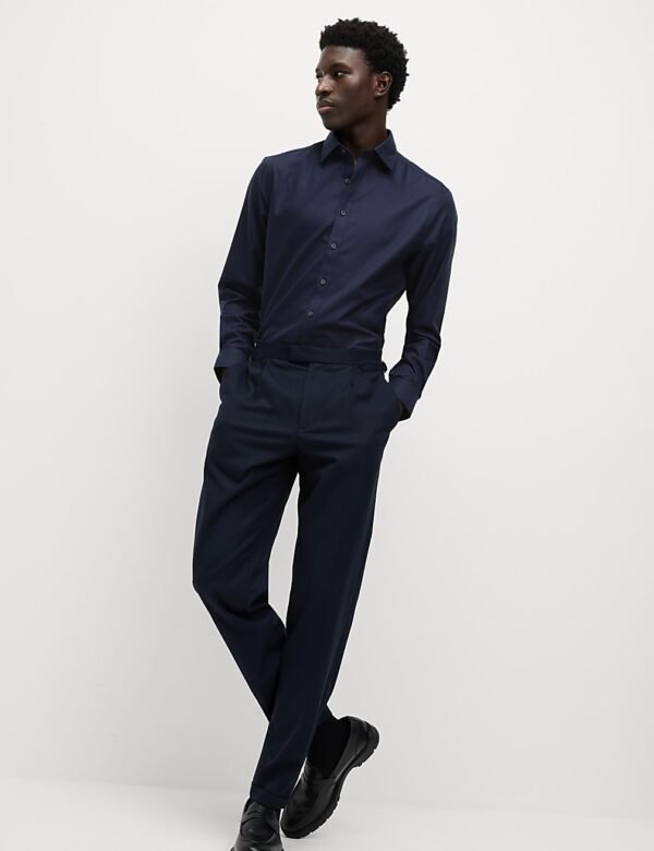 Non Iron Cotton Shirt Dark Navy