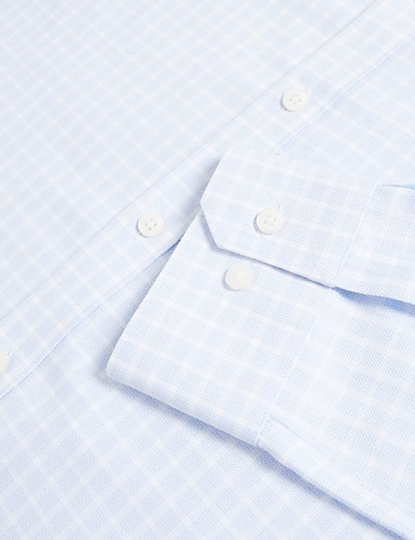Regular Fit Ultimate Non Iron Cotton Check Shirt Light blue
