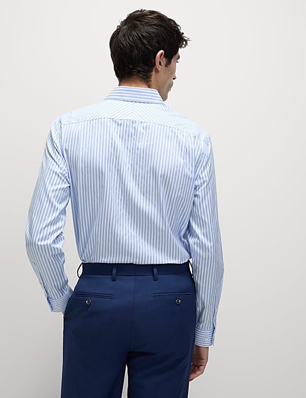 Regular Fit Luxury Cotton Striped Shirt Blue/white
