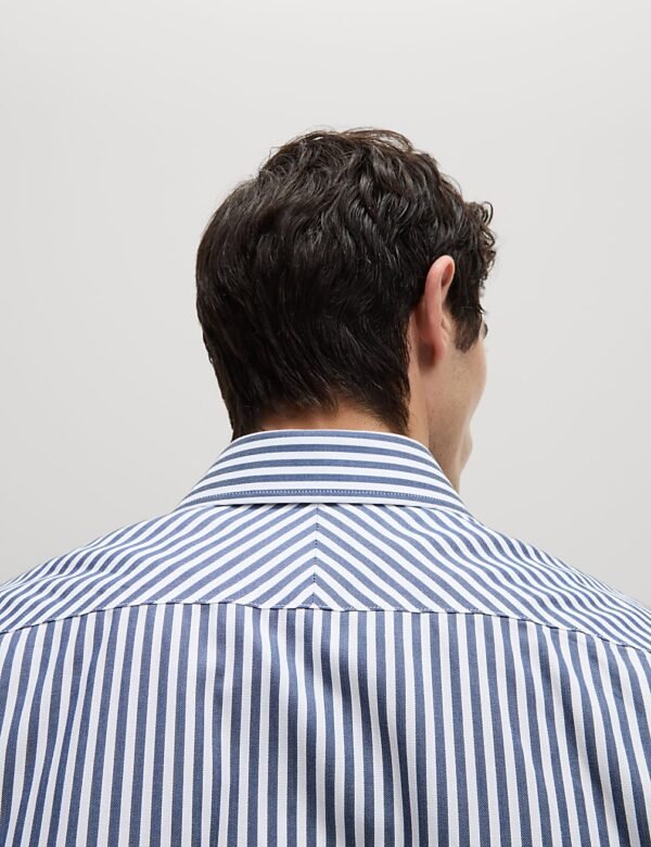 Regular Fit Luxury Cotton Striped Shirt Navy mix