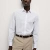 Easy Iron Pure Cotton Striped Shirt White Mix