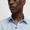 Regular Fit Easy Iron Pure Cotton Printed Shirt Blue mix