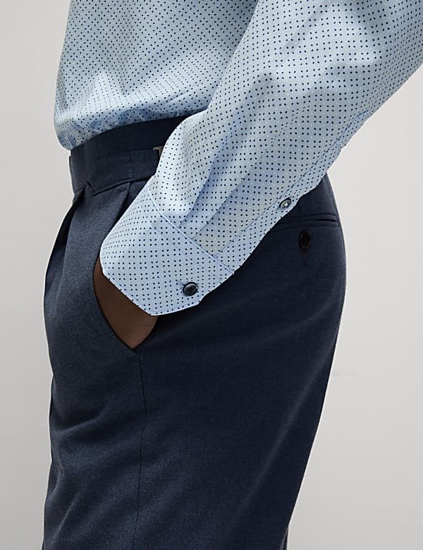 Regular Fit Easy Iron Pure Cotton Printed Shirt Blue mix